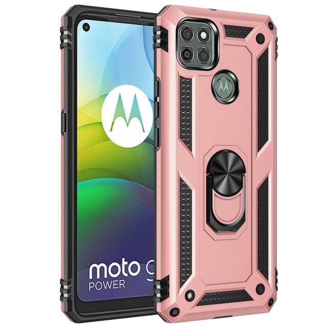 Protectores para celular  para Motorola  MOTO G9 Power Funda reforzada con anillo v2 Cobre